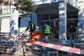 Aftermath of Russian massive drone attack on Odesa